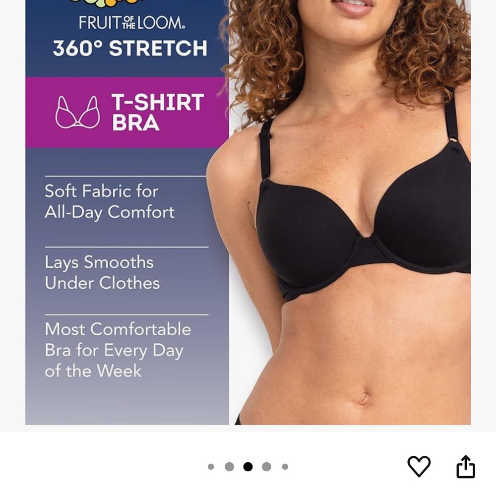 Fruit of the Loom Nude, White and Black Bra Set - Picture 5 of 5
